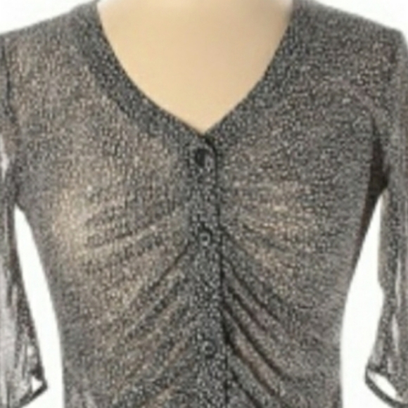 CABI Women's Sheer Button-down Blouse - Picture 2 of 6